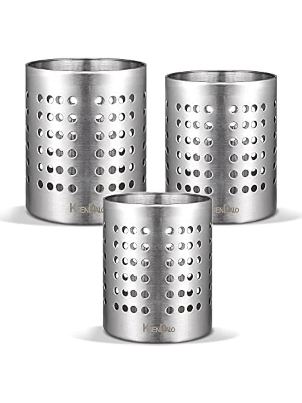 New Silver 3 Pack SUS304 Stainless Steel Utensil Holder Drying Rack Set